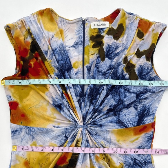 Calvin Klein‎ Tropical 90s Sheath Dress Y2K Floral Career Casual Sundress M - Picture 4 of 10